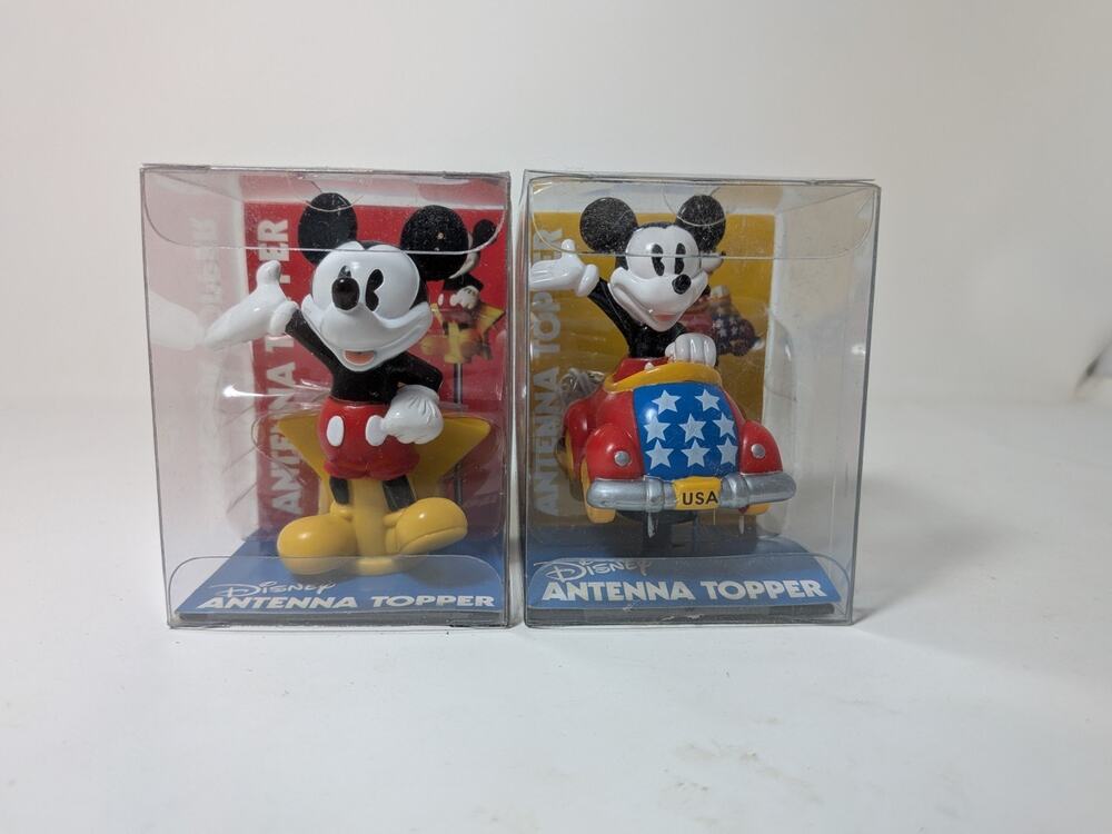 Vintage Disney Mickey Mouse USA Car Antenna Toppers NEW IN BOX (Set of 2)